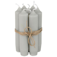 Set a 5 korte dinerkaarsjes lichtgrijs